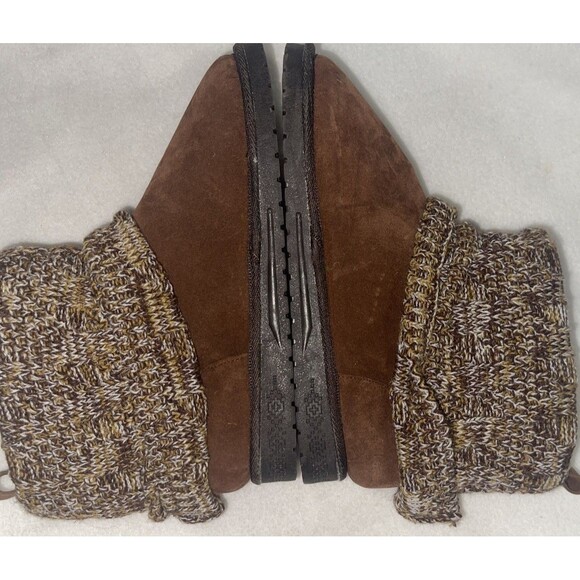 MUK LUKS WOMEN'S LAUREL FLAT SWEATER KNIT ANKLE BOOTS SZ 10 BROWN Snow Boot - Picture 6 of 13